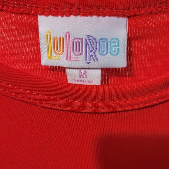 LuLaRoe Red 3/4 Sleeve Randy T-Shirt Medium NWT - Picture 3 of 5